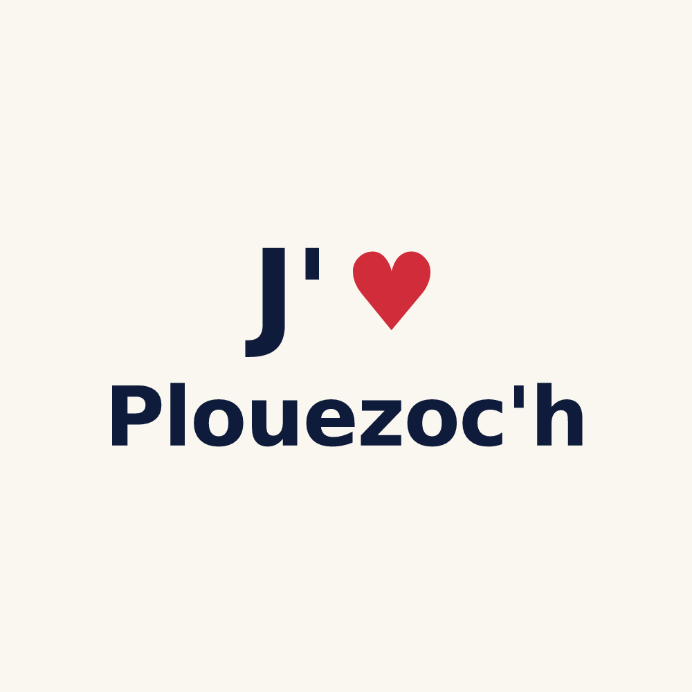 Tasse personnalisée Plouezoc'h — design « J'aime Plouezoc'h » imprimé sur la tasse