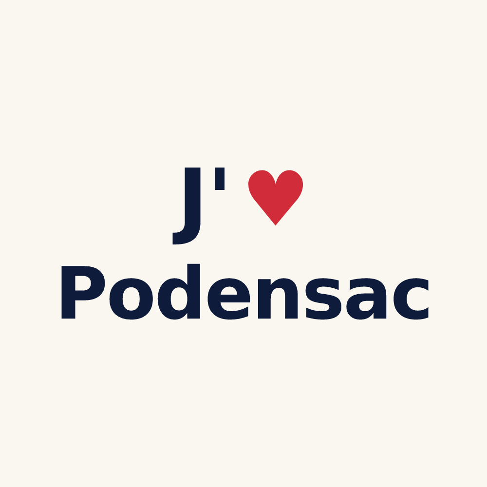 Tasse personnalisée Podensac — design J'aime Podensac