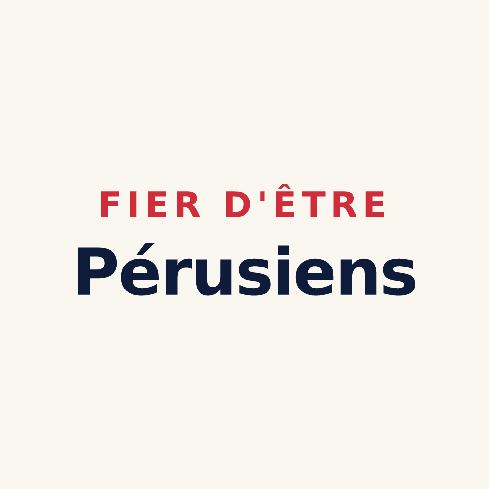 Tasse « Fier d'être Pérusiens » — design pour Poiroux