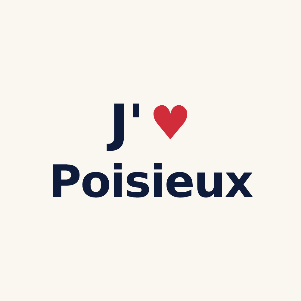 Tasse personnalisée Poisieux — design « J'aime Poisieux » imprimé sur la tasse