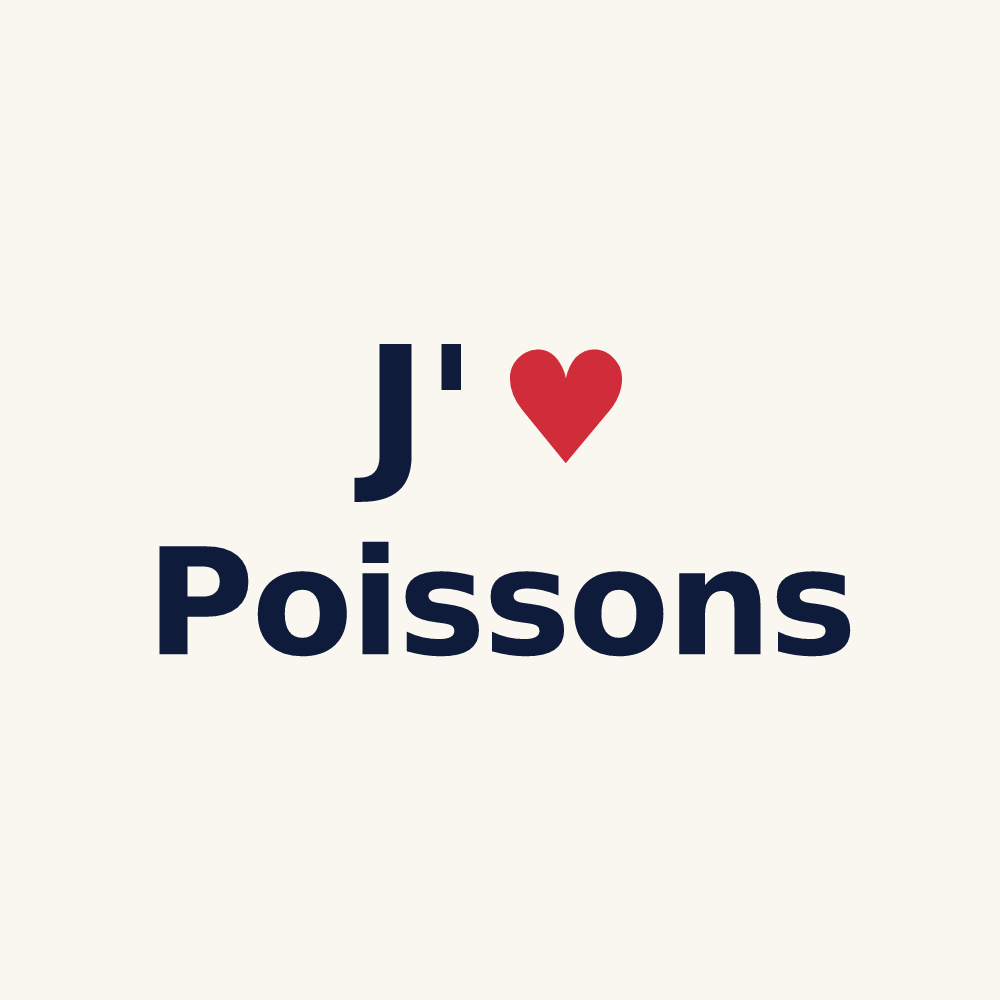 Tasse personnalisée Poissons — design « J'aime Poissons » imprimé sur la tasse