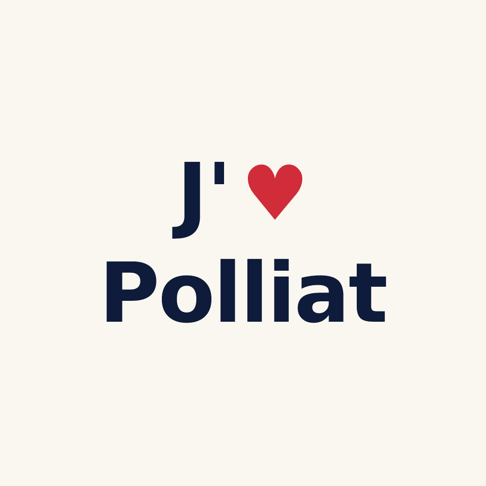 Tasse personnalisée Polliat — design J'aime Polliat