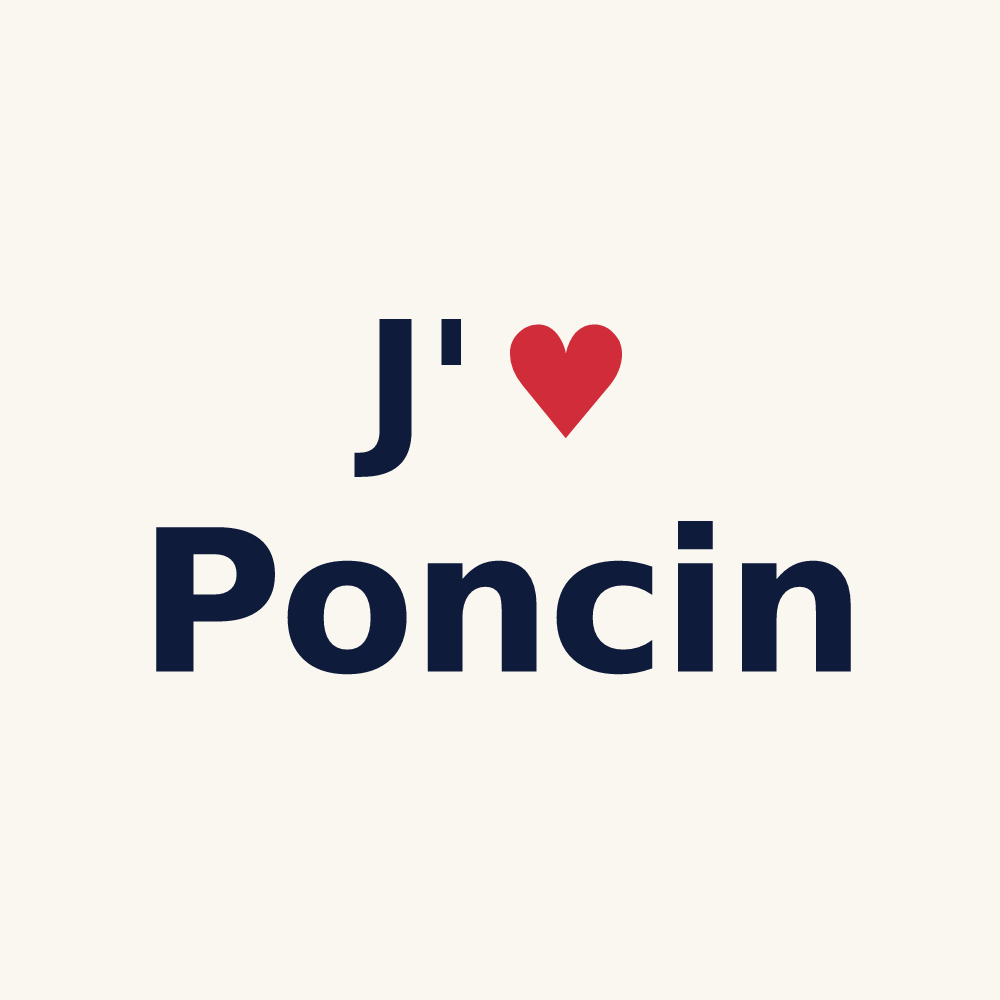 Tasse personnalisée Poncin — design J'aime Poncin