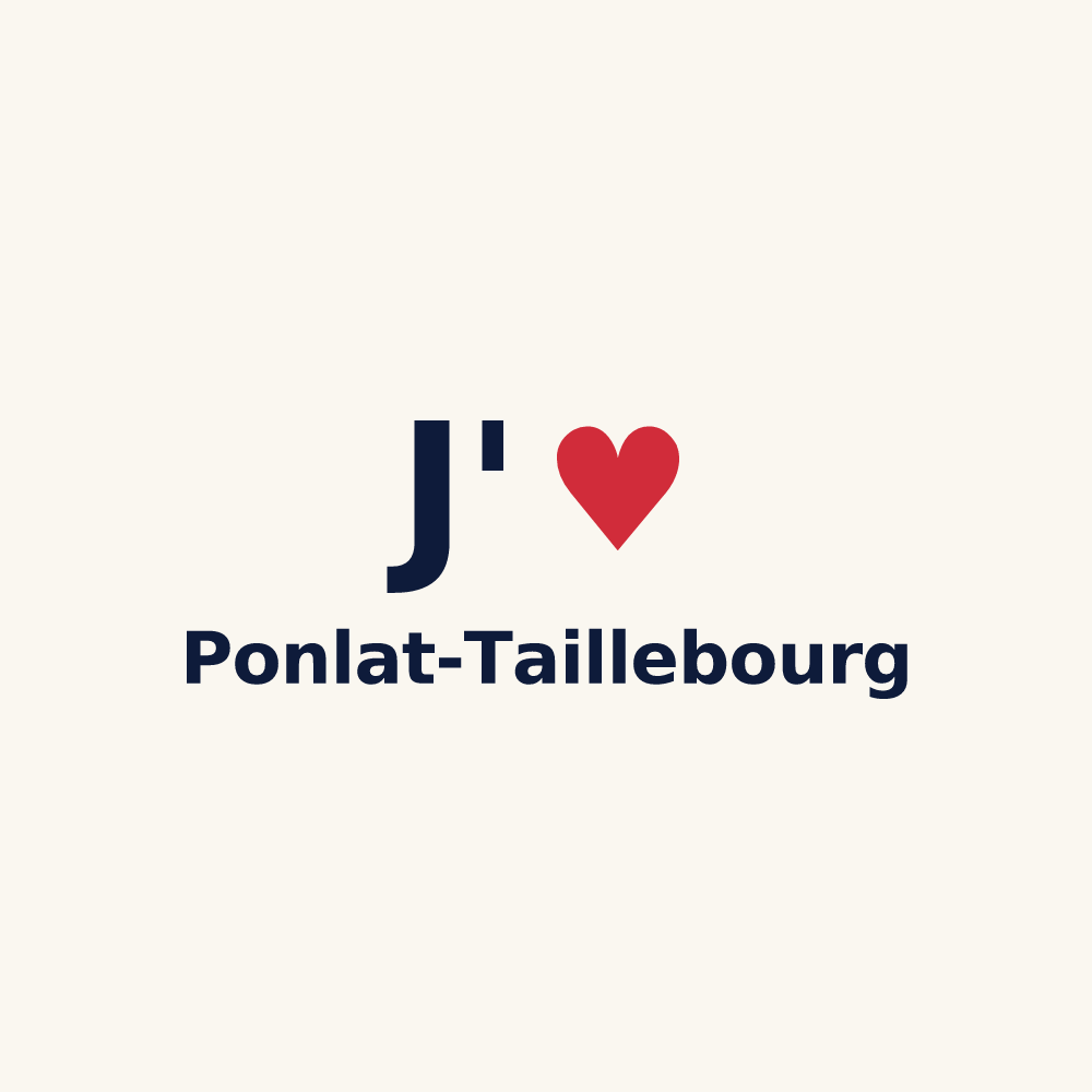 Tasse personnalisée Ponlat-Taillebourg — design J'aime Ponlat-Taillebourg