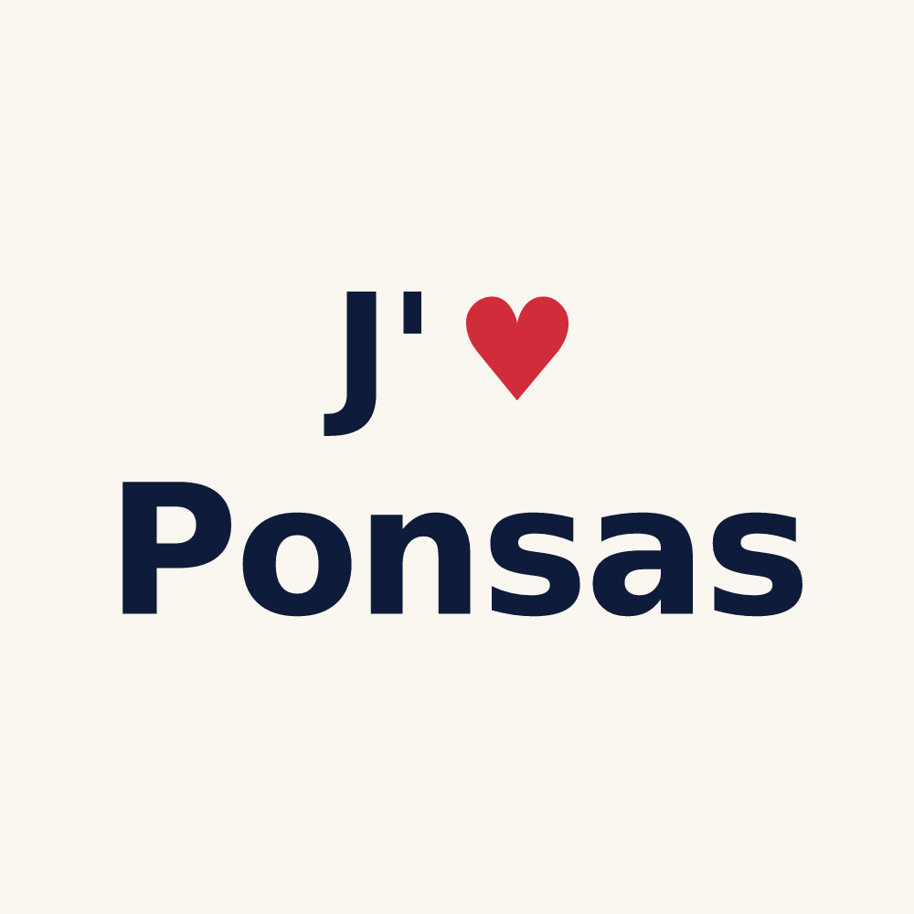 Tasse personnalisée Ponsas — design J'aime Ponsas