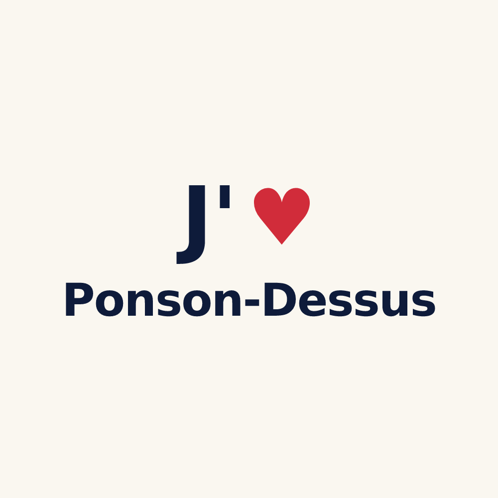 Tasse personnalisée Ponson-Dessus — design J'aime Ponson-Dessus