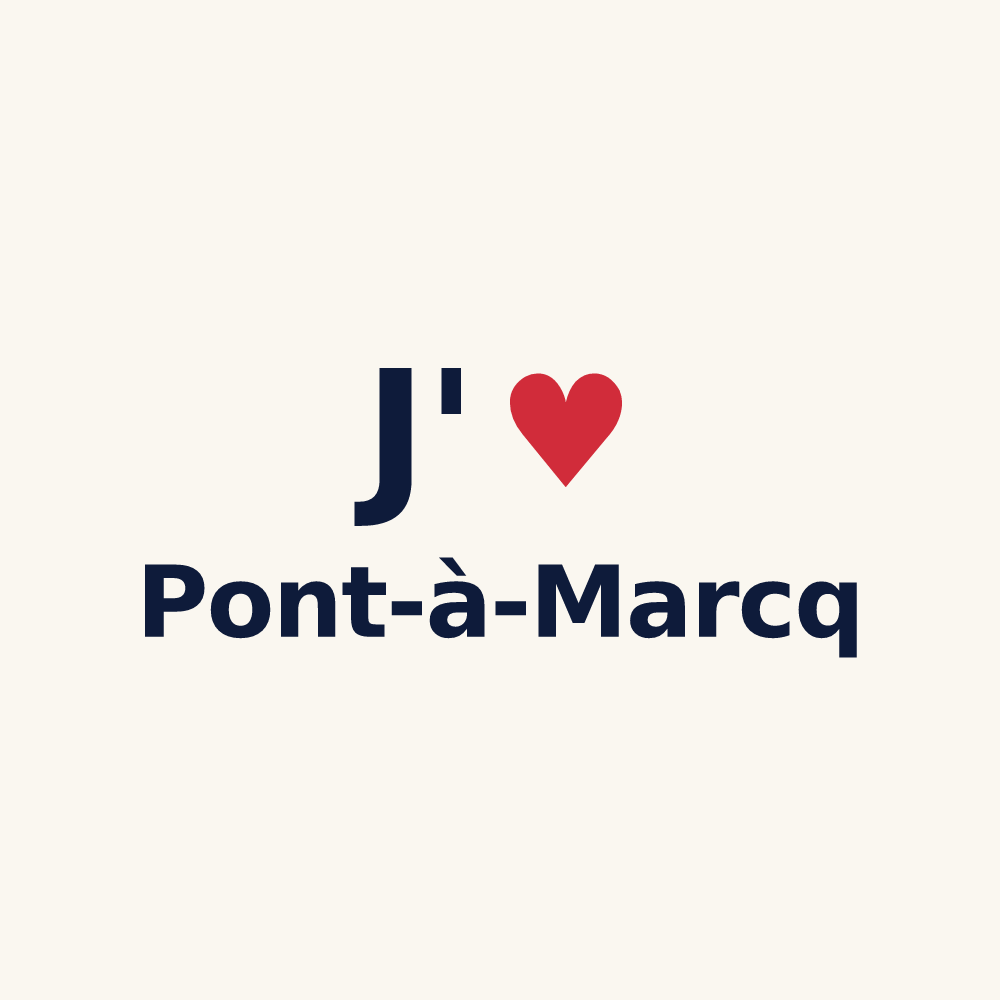 Tasse personnalisée Pont-à-Marcq — design J'aime Pont-à-Marcq