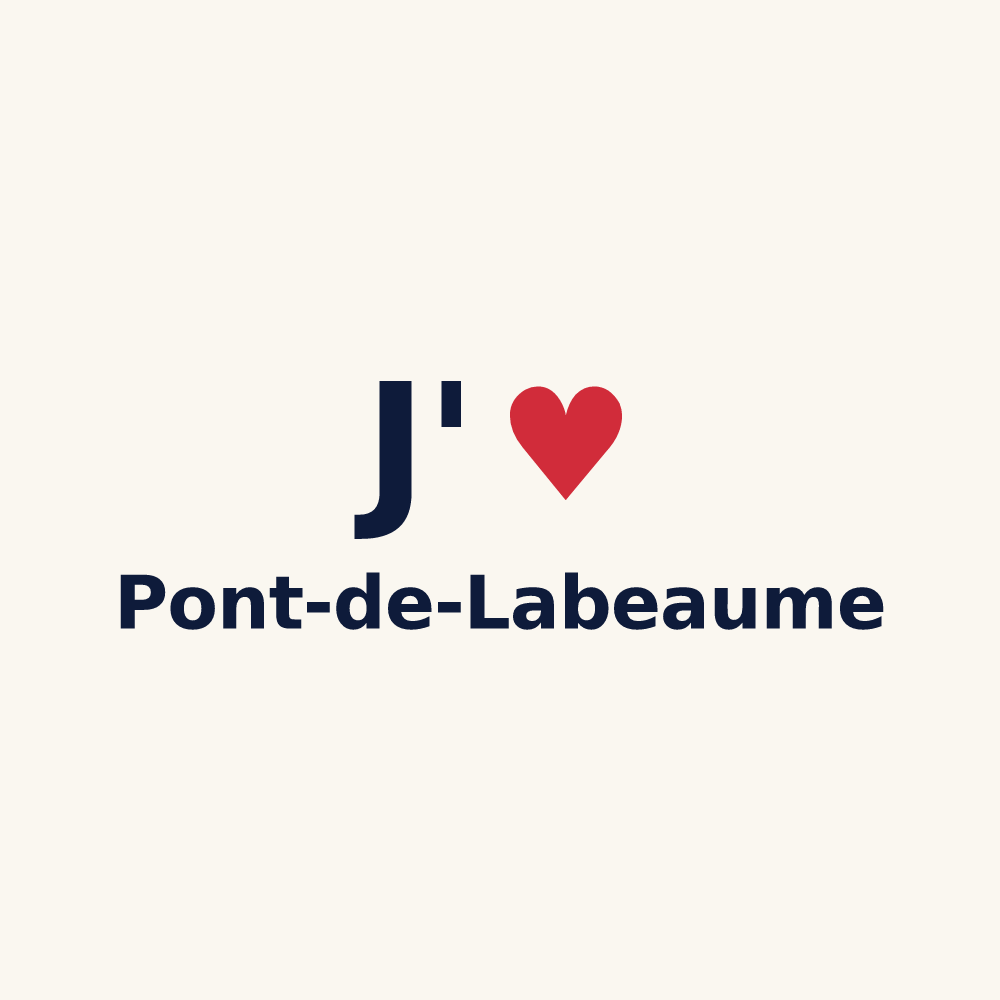 Tasse personnalisée Pont-de-Labeaume — design « J'aime Pont-de-Labeaume » imprimé sur la tasse