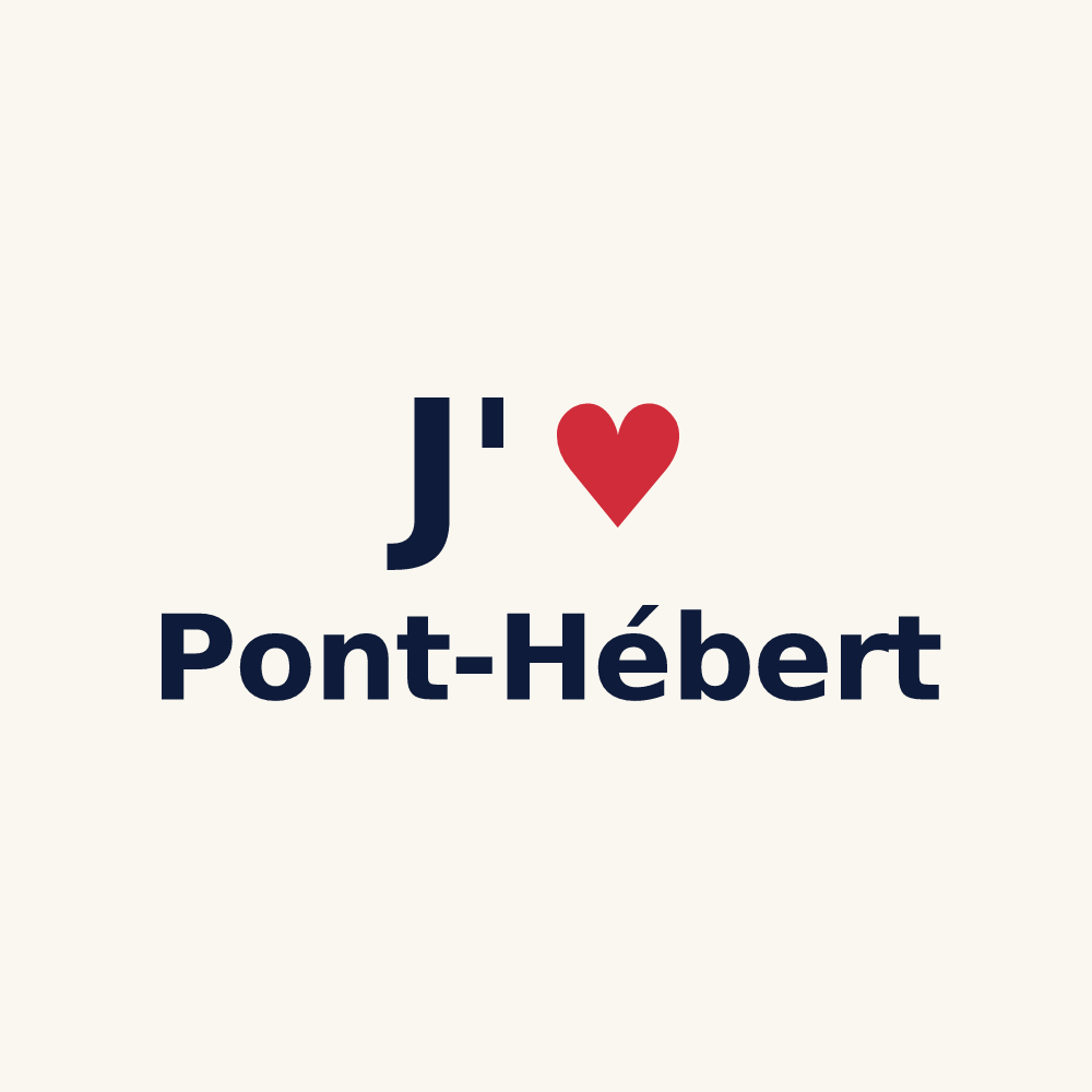 Tasse personnalisée Pont-Hébert — design J'aime Pont-Hébert