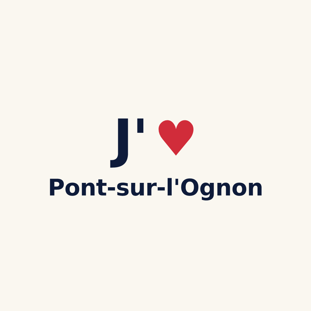 Tasse personnalisée Pont-sur-l'Ognon — design « J'aime Pont-sur-l'Ognon » imprimé sur la tasse