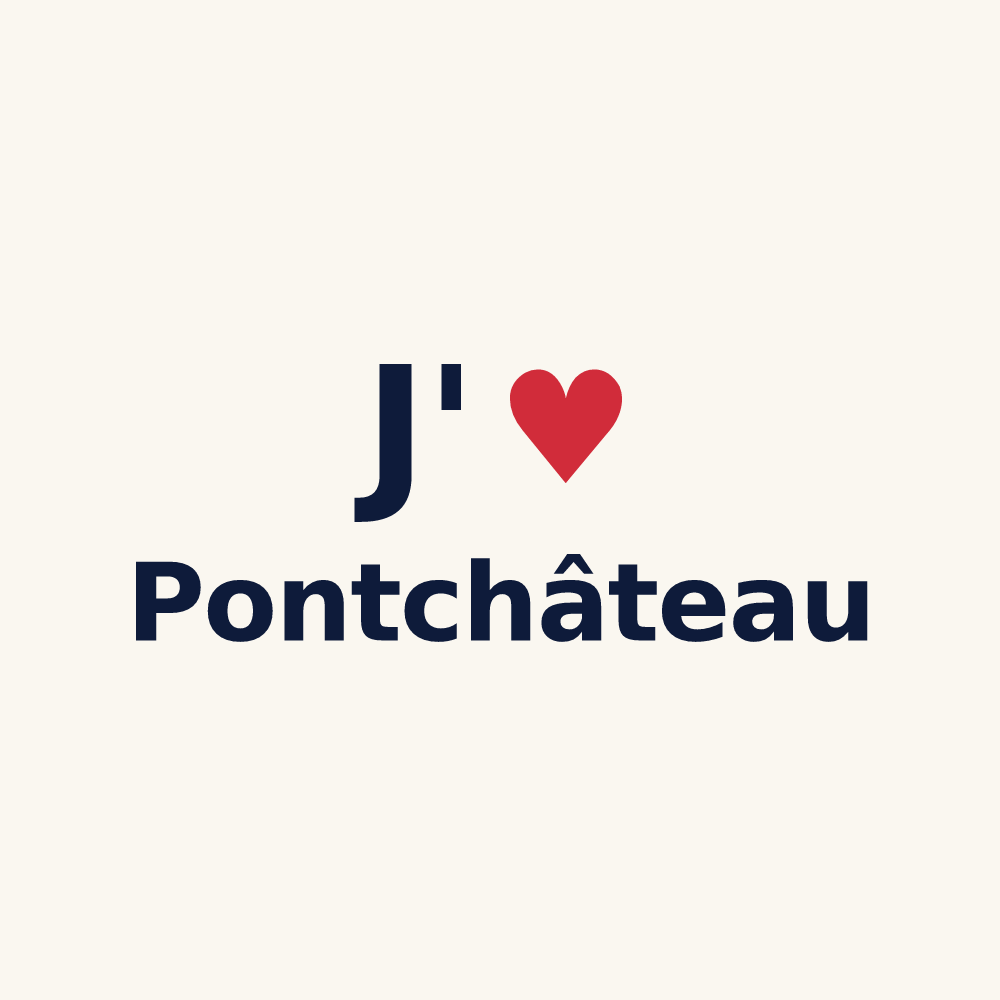 Tasse personnalisée Pontchâteau — design « J'aime Pontchâteau » imprimé sur la tasse