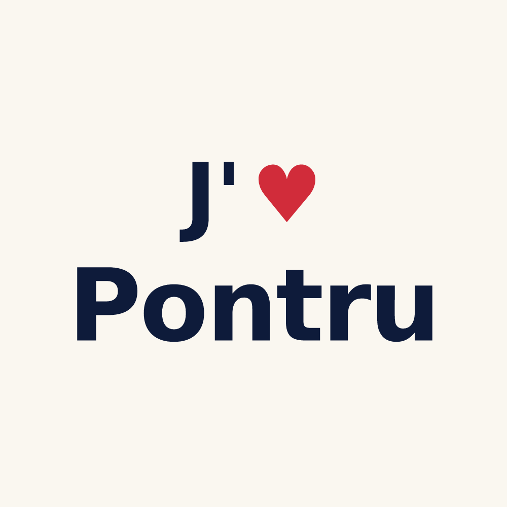 Tasse personnalisée Pontru — design « J'aime Pontru » imprimé sur la tasse
