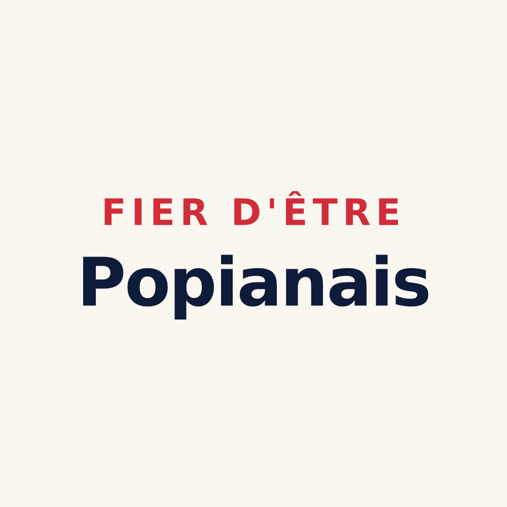 Tasse « Fier d'être Popianais » — design pour Popian