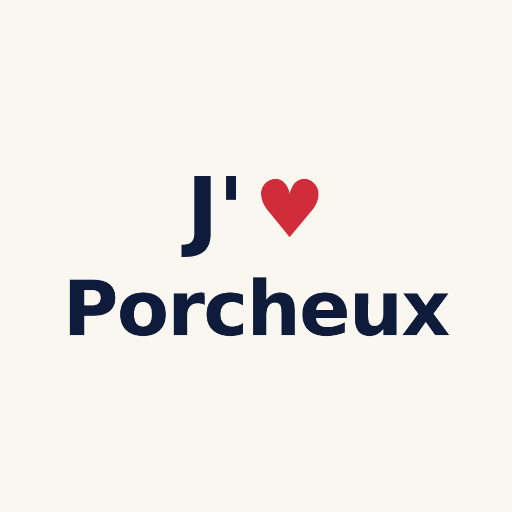 Tasse personnalisée Porcheux — design J'aime Porcheux