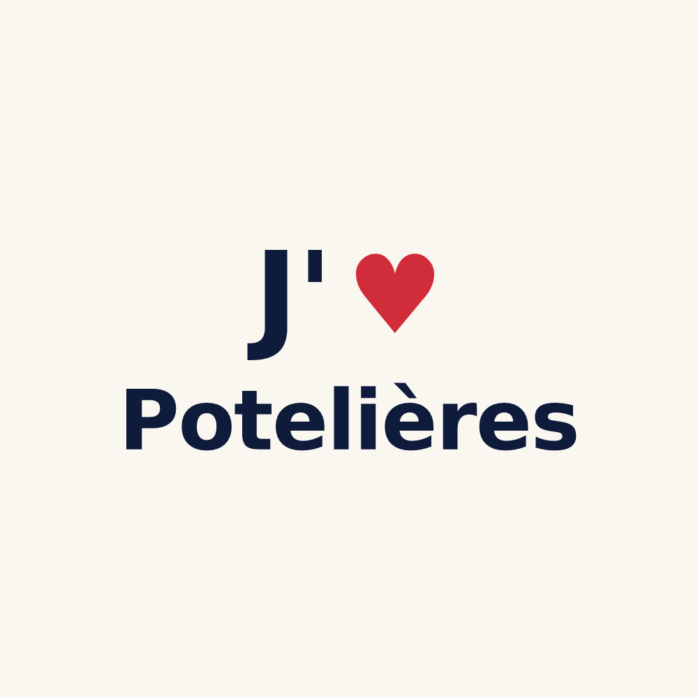 Tasse personnalisée Potelières — design « J'aime Potelières » imprimé sur la tasse