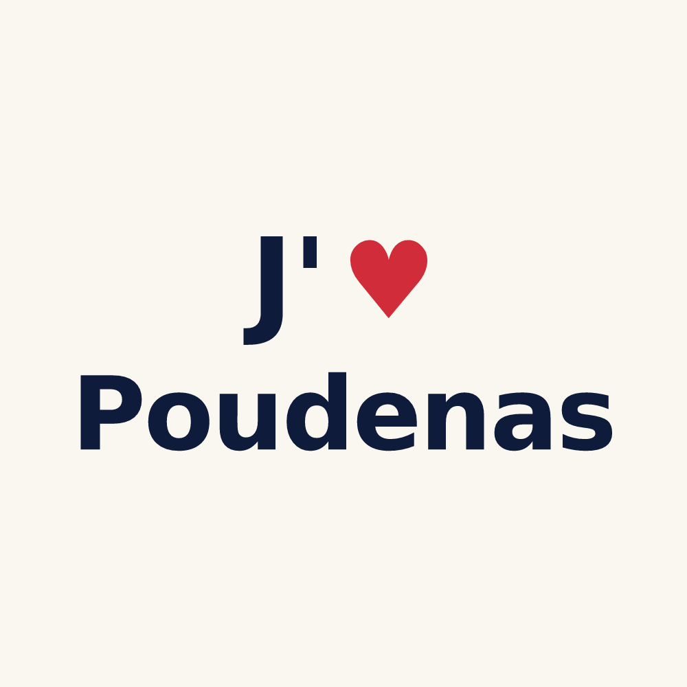 Tasse personnalisée Poudenas — design J'aime Poudenas