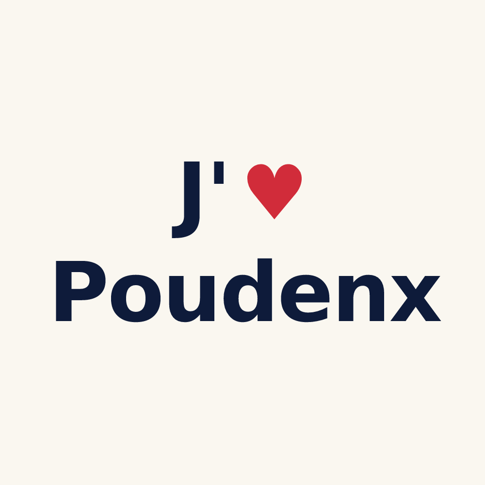 Tasse personnalisée Poudenx — design J'aime Poudenx