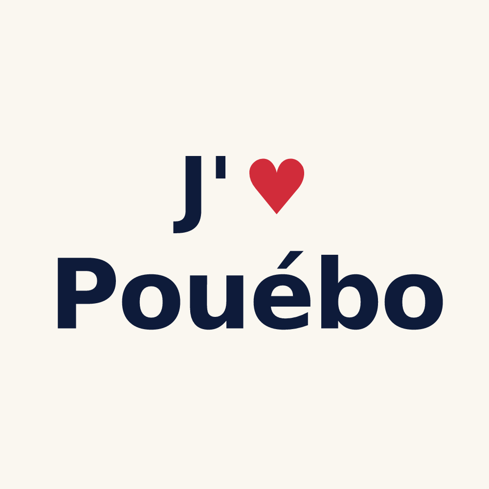 Tasse personnalisée Pouébo — design J'aime Pouébo
