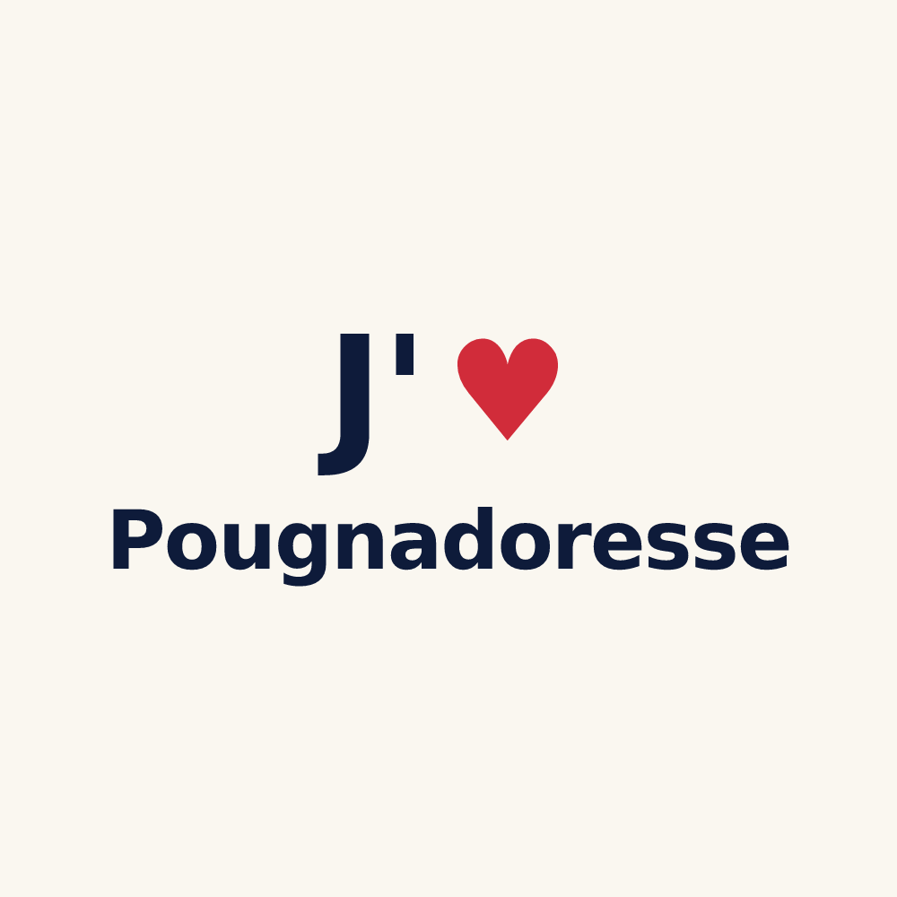 Tasse personnalisée Pougnadoresse — design J'aime Pougnadoresse