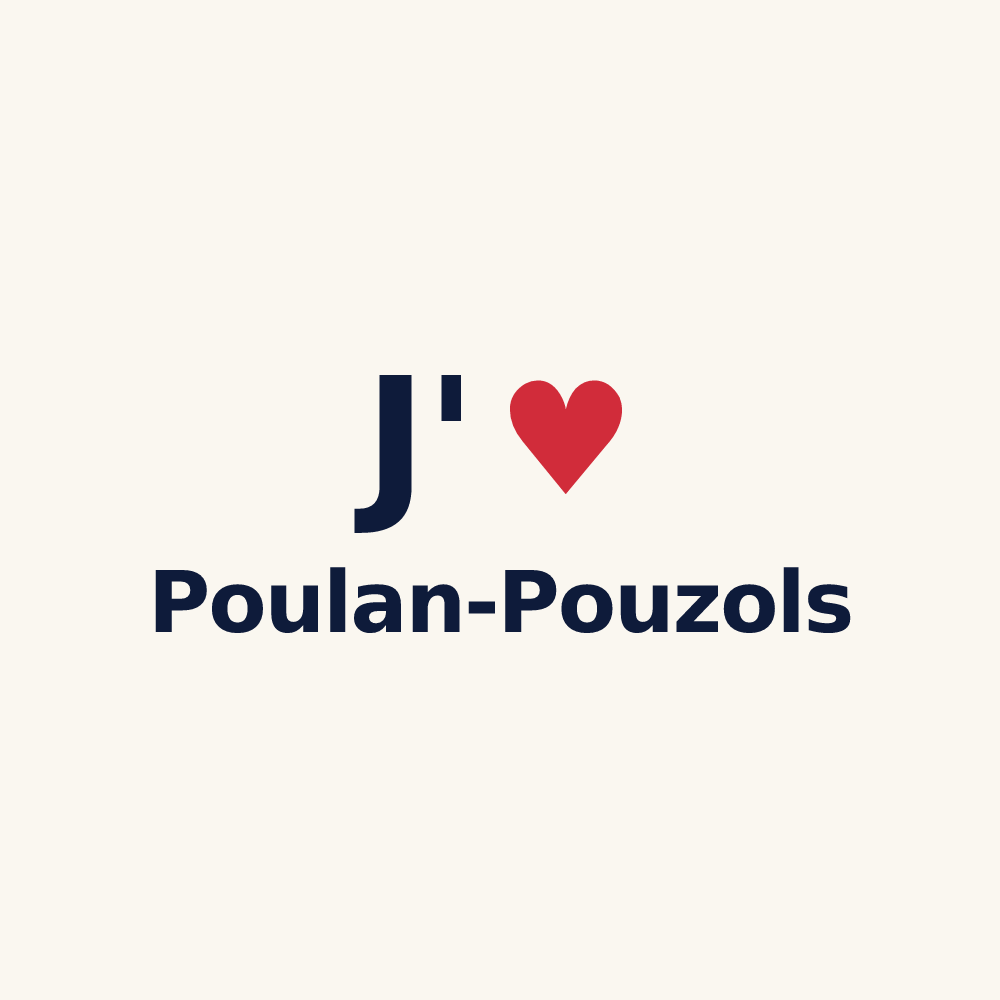 Tasse personnalisée Poulan-Pouzols — design J'aime Poulan-Pouzols