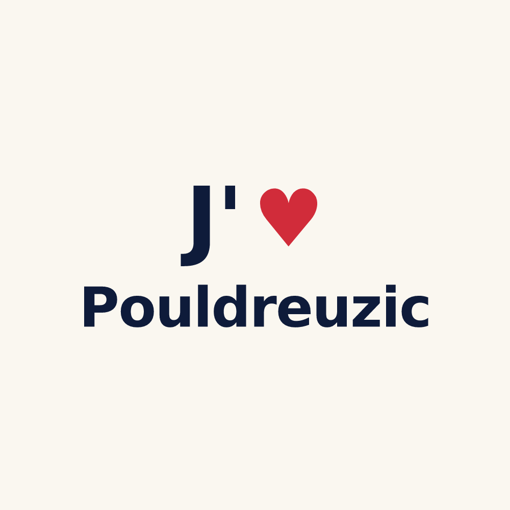 Tasse personnalisée Pouldreuzic — design J'aime Pouldreuzic