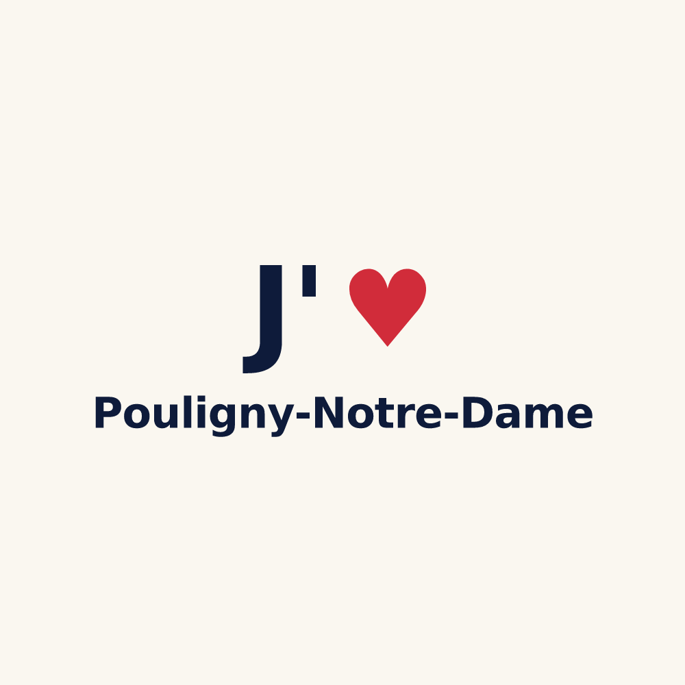 Tasse personnalisée Pouligny-Notre-Dame — design « J'aime Pouligny-Notre-Dame » imprimé sur la tasse