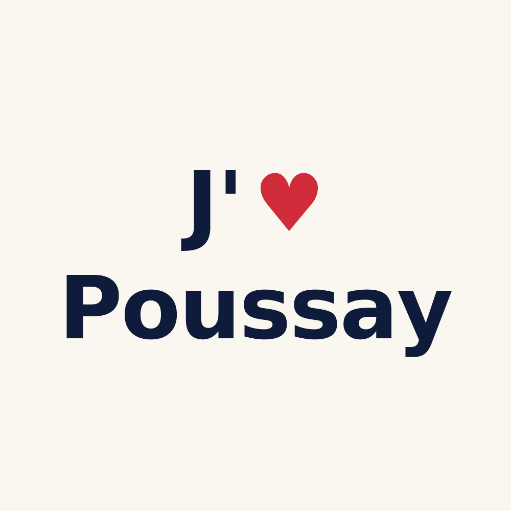 Tasse personnalisée Poussay — design J'aime Poussay