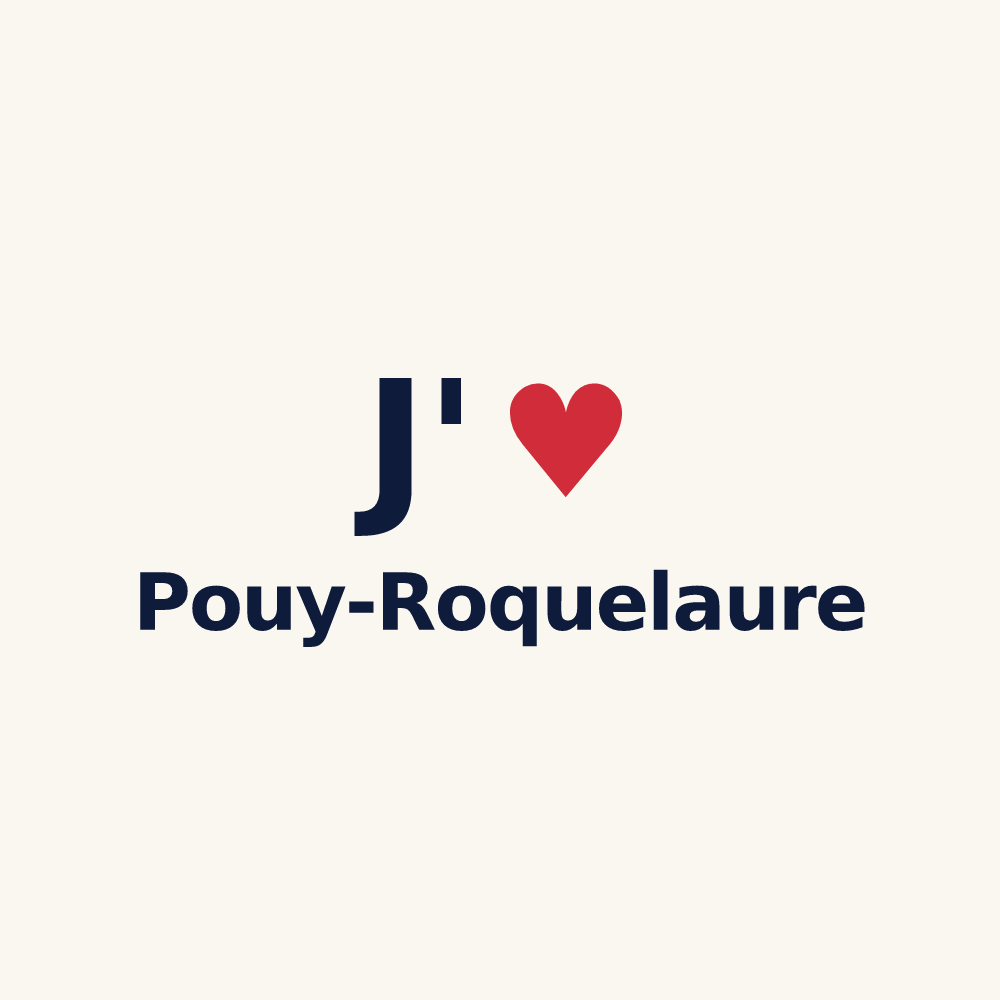 Tasse personnalisée Pouy-Roquelaure — design J'aime Pouy-Roquelaure