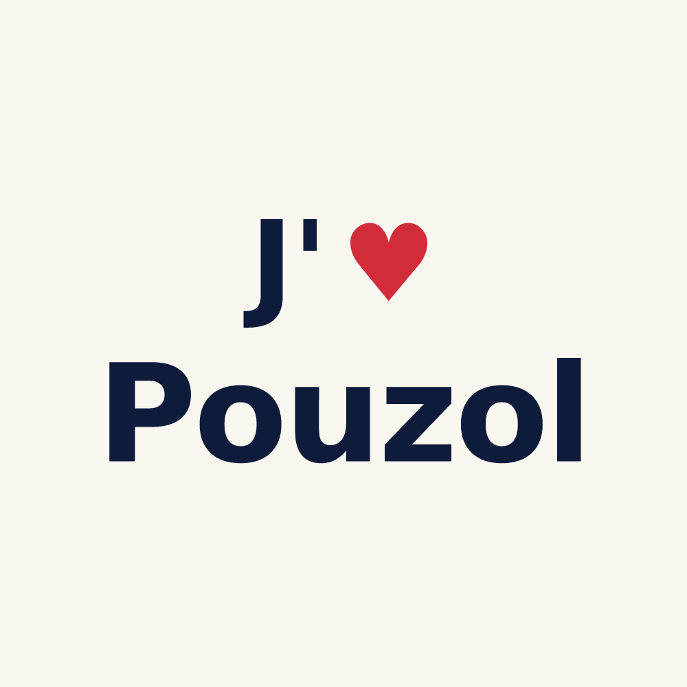 Tasse personnalisée Pouzol — design « J'aime Pouzol » imprimé sur la tasse