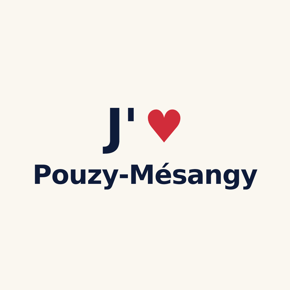 Tasse personnalisée Pouzy-Mésangy — design « J'aime Pouzy-Mésangy » imprimé sur la tasse