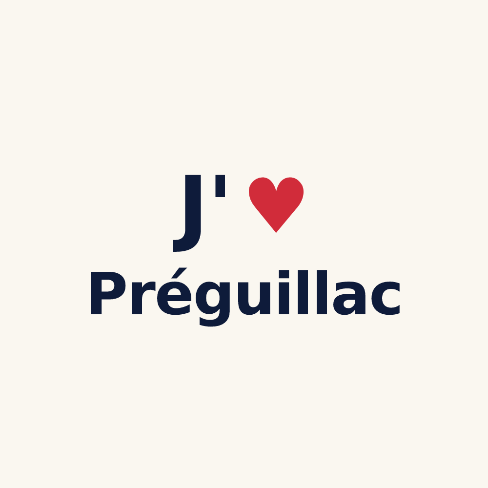 Tasse personnalisée Préguillac — design J'aime Préguillac