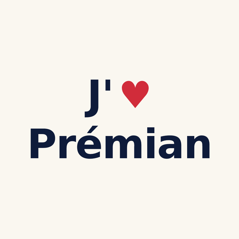 Tasse personnalisée Prémian — design J'aime Prémian