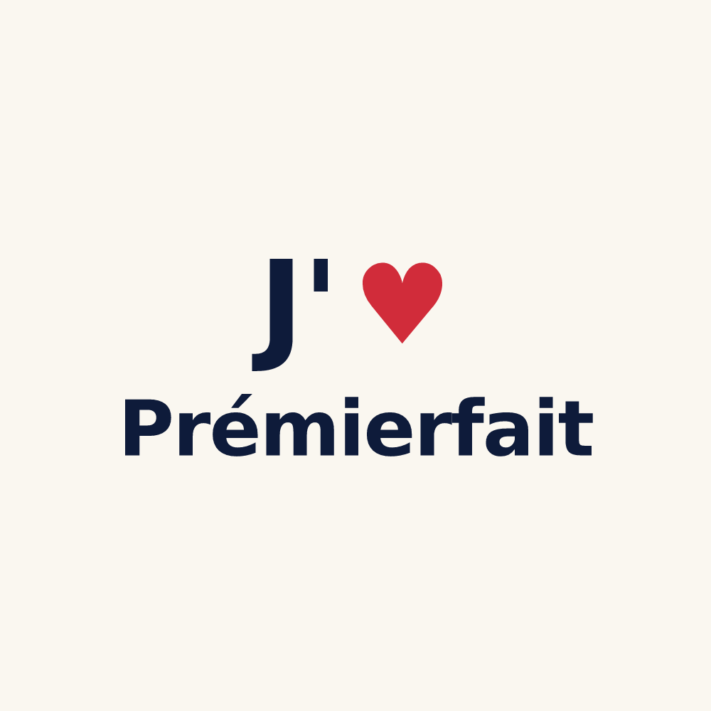 Tasse personnalisée Prémierfait — design J'aime Prémierfait