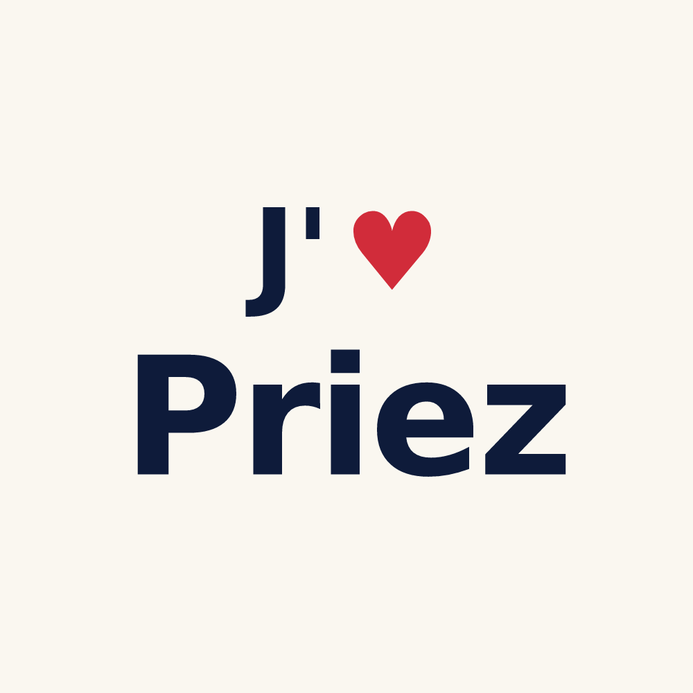 Tasse personnalisée Priez — design J'aime Priez