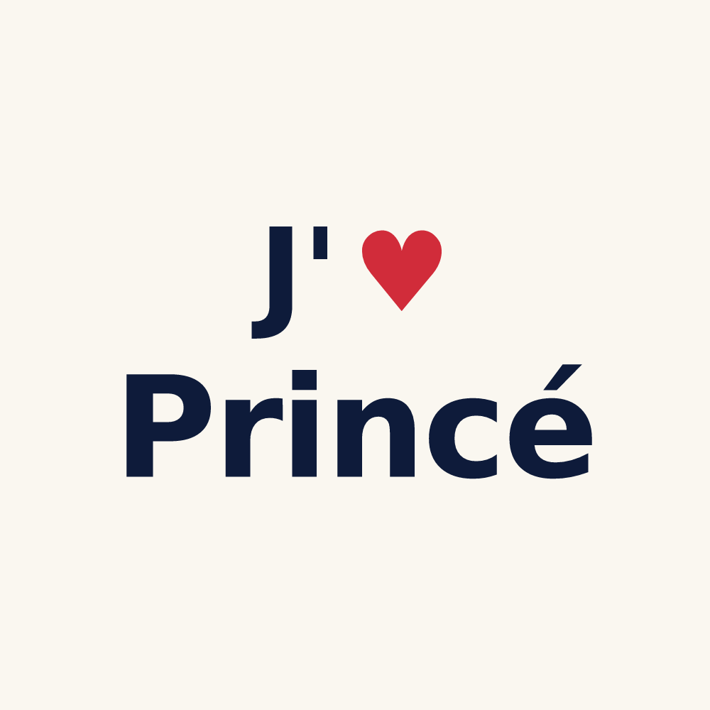Tasse personnalisée Princé — design J'aime Princé