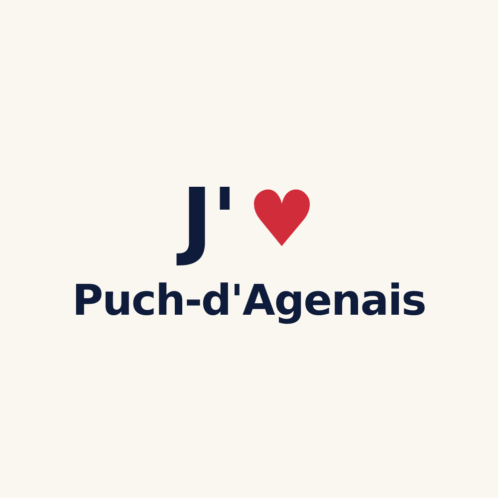 Tasse personnalisée Puch-d'Agenais — design J'aime Puch-d'Agenais