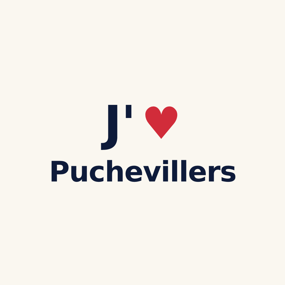 Tasse personnalisée Puchevillers — design « J'aime Puchevillers » imprimé sur la tasse