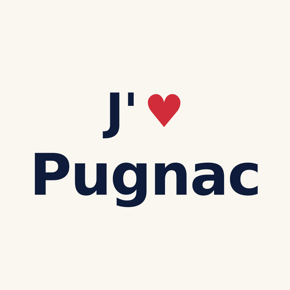 Tasse personnalisée Pugnac — design J'aime Pugnac