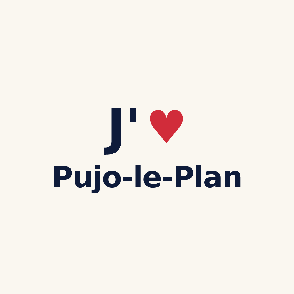 Tasse personnalisée Pujo-le-Plan — design « J'aime Pujo-le-Plan » imprimé sur la tasse