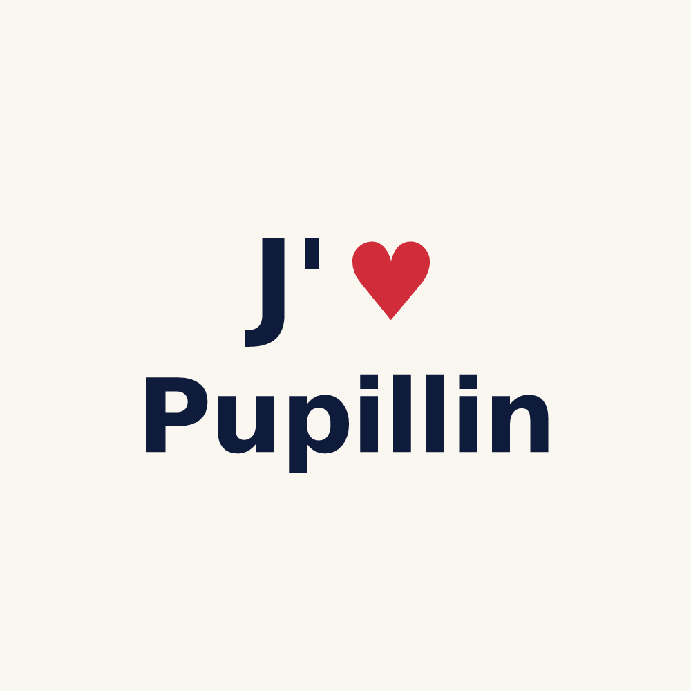 Tasse personnalisée Pupillin — design J'aime Pupillin