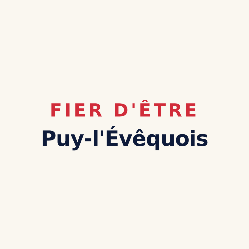 Tasse « Fier d'être Puy-l'Évêquois » — design pour Puy-l'Évêque