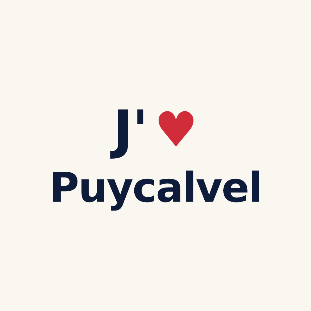 Tasse personnalisée Puycalvel — design J'aime Puycalvel
