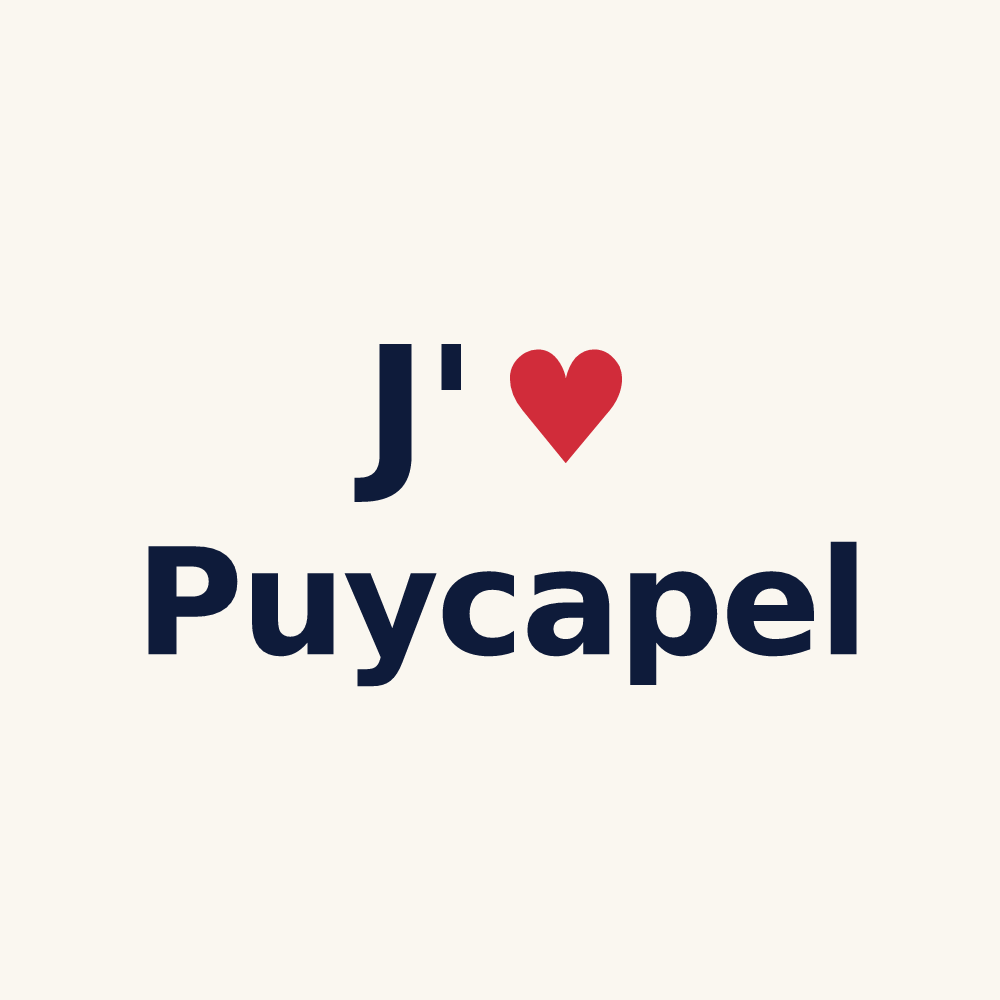 Tasse personnalisée Puycapel — design J'aime Puycapel