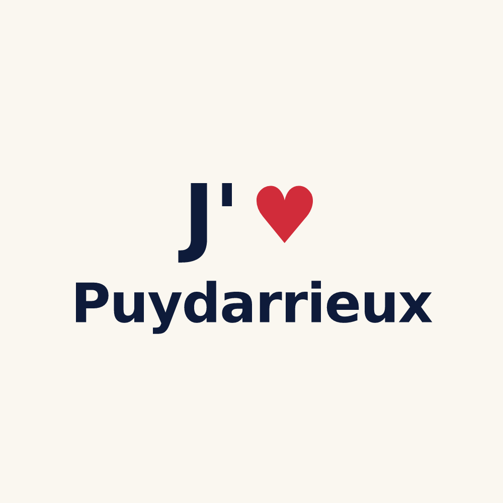 Tasse personnalisée Puydarrieux — design J'aime Puydarrieux