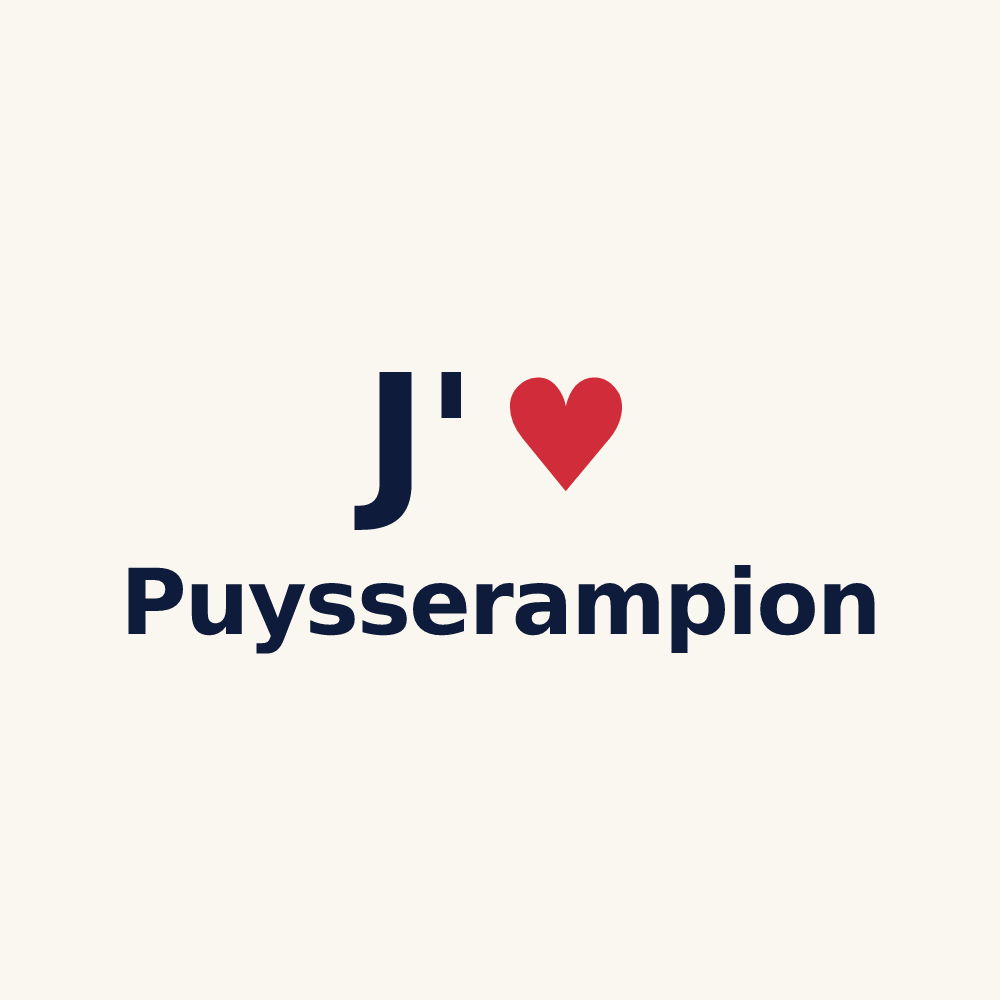 Tasse personnalisée Puysserampion — design J'aime Puysserampion
