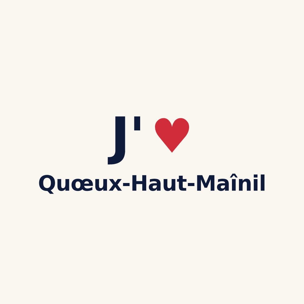 Tasse personnalisée Quœux-Haut-Maînil — design J'aime Quœux-Haut-Maînil