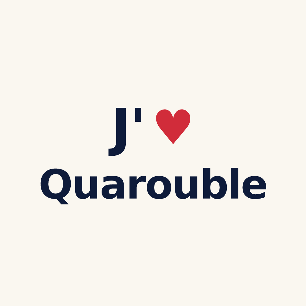 Tasse personnalisée Quarouble — design J'aime Quarouble