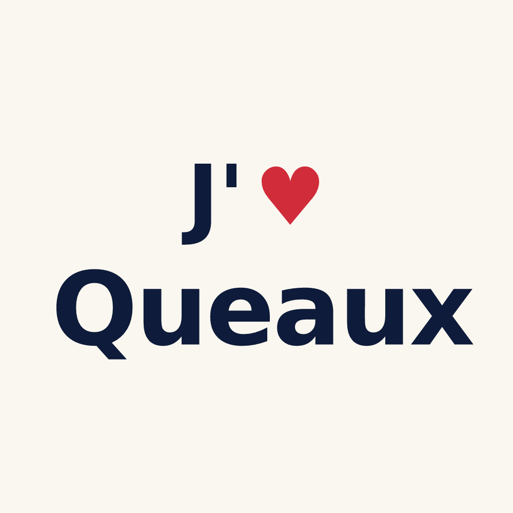 Tasse personnalisée Queaux — design J'aime Queaux