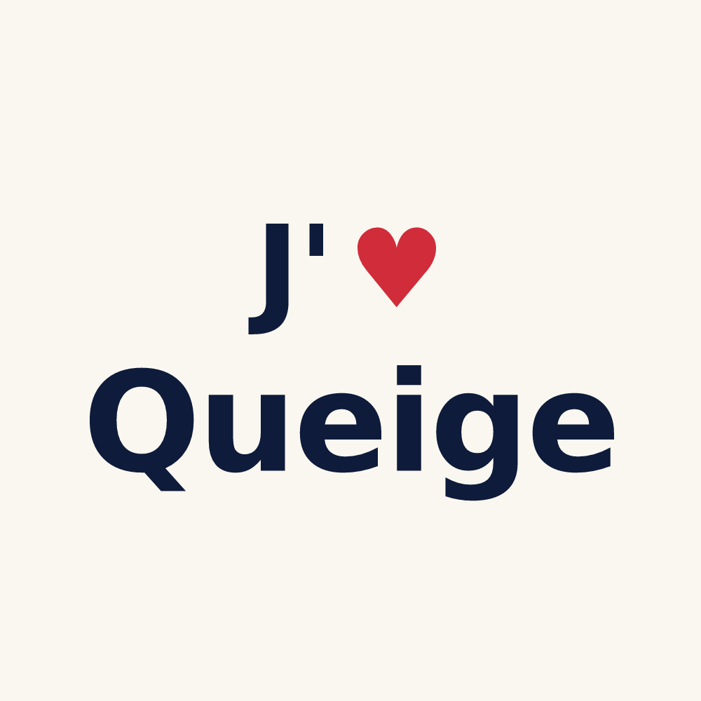 Tasse personnalisée Queige — design J'aime Queige