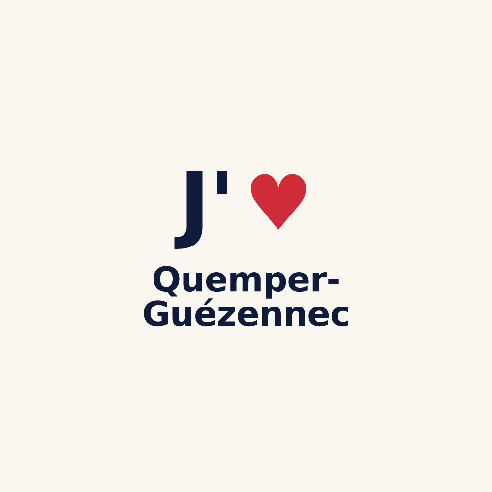 Tasse personnalisée Quemper-Guézennec — design J'aime Quemper-Guézennec